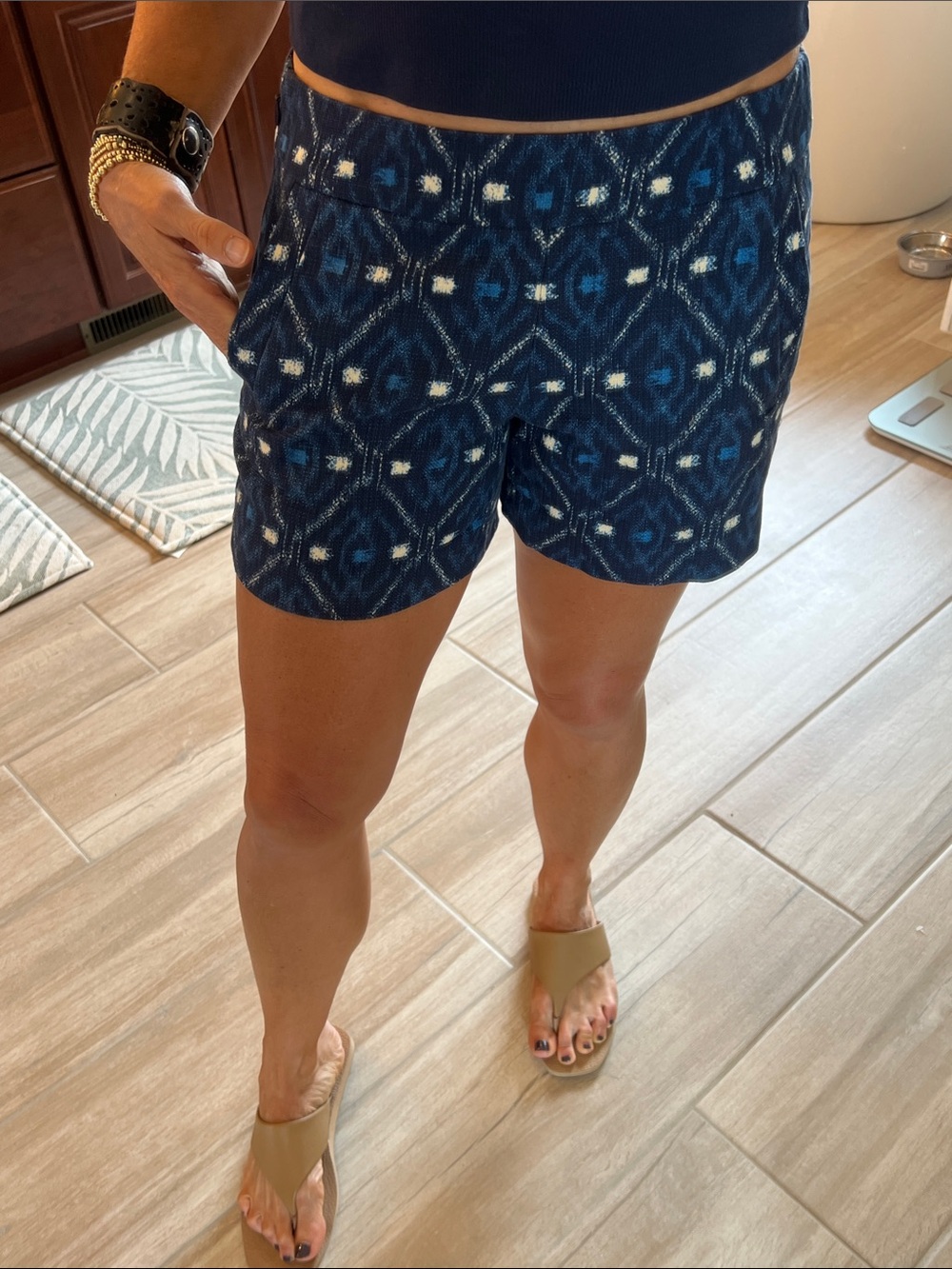 J. Crew Navy Blue Patterned Shorts size 0